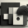 Abstract Geometric Blocks Mural Wallpaper in Monochrome Tones Mural Wallpaper - room preview 02