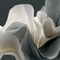 Fluid Organic Abstract Mural Wallpaper in Grey and Gold Mural Wallpaper - room preview 02