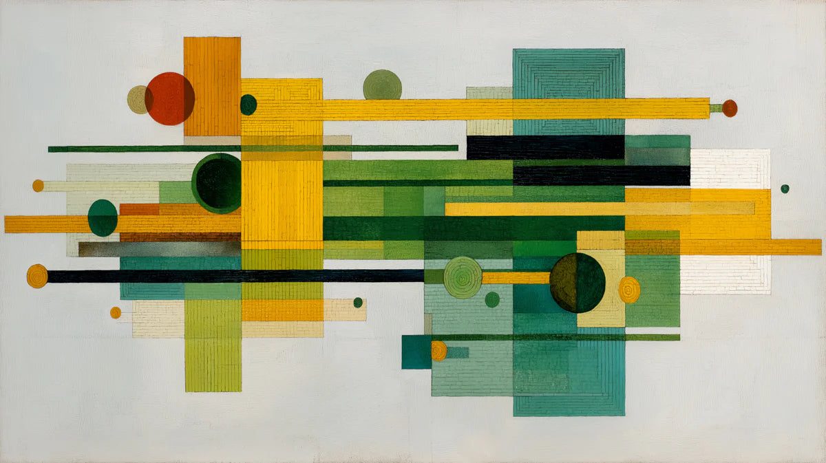 Bauhaus Inspired Abstract Mural Wallpaper — Mid Century Modern Art Mural Wallpaper - room preview 02