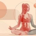 Meditative Yoga Pose Line Art Mural Wallpaper — Minimalist Zen Mural Wallpaper - room preview 02