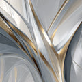 Metallic Fluid Waves Mural Wallpaper — Modern Abstract Art Mural Wallpaper - room preview 02