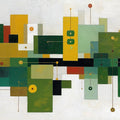 Abstract Mid-Century Geometric Mural Wallpaper — Playful Shapes Mural Wallpaper - room preview 02