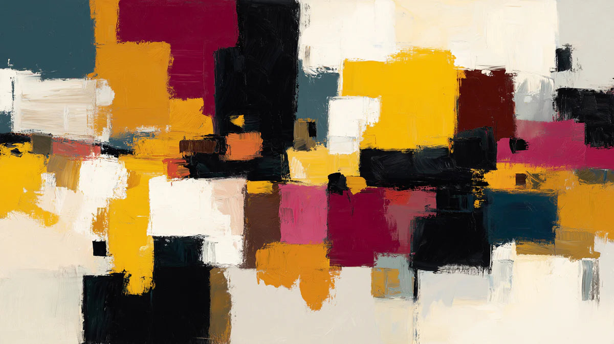 Abstract Geometric Blocks Mural Wallpaper — Modern Artistic Palette Mural Wallpaper - room preview 02