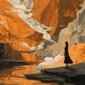 Abstract Canyon Landscape Mural Wallpaper — Modern Geometric Art Mural Wallpaper - room preview 02