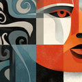 Abstract Cubist Profile Wallpaper Dynamic Geometric Face Art Mural Wallpaper - room preview 02