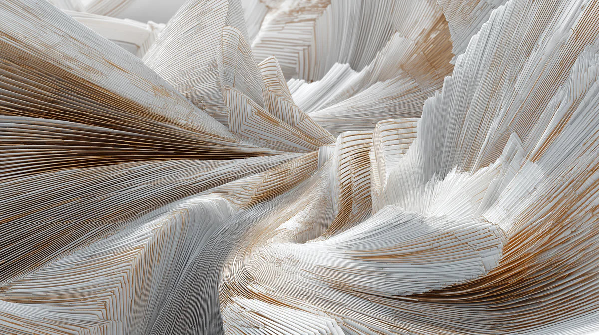 Abstract Folded Paper Mural Wallpaper in Neutral and Warm Bronze Mural Wallpaper - room preview 02