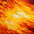 Fiery Impasto Abstract Mural Wallpaper — Vibrant Brushstroke Art Mural Wallpaper - room preview 02