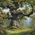 Ancient Oak Tree Forest Mural Wallpaper —Botanical Landscape Mural Wallpaper - room preview 02