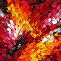 Fiery Petal Impasto Mural Wallpaper — Vibrant Abstract Art Mural Wallpaper - room preview 02