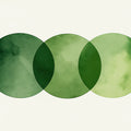 Interlocking Green Circles Mural Wallpaper — Modern Minimalist Art Mural Wallpaper - room preview 02