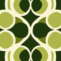 Retro Geometric Circle Mural Wallpaper — Olive and Forest Green Mural Wallpaper - room preview 02