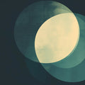 Abstract Intersecting Ovals Mural Wallpaper in Teal and Ochre Mural Wallpaper - room preview 02