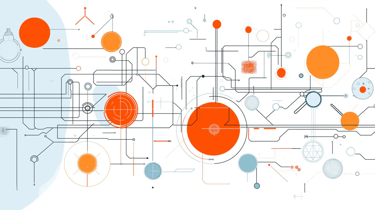 Circuitry Node Mural Wallpaper — Geometric Tech Wall Art Mural Wallpaper - room preview 02