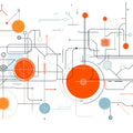 Circuitry Node Mural Wallpaper — Geometric Tech Wall Art Mural Wallpaper - room preview 02