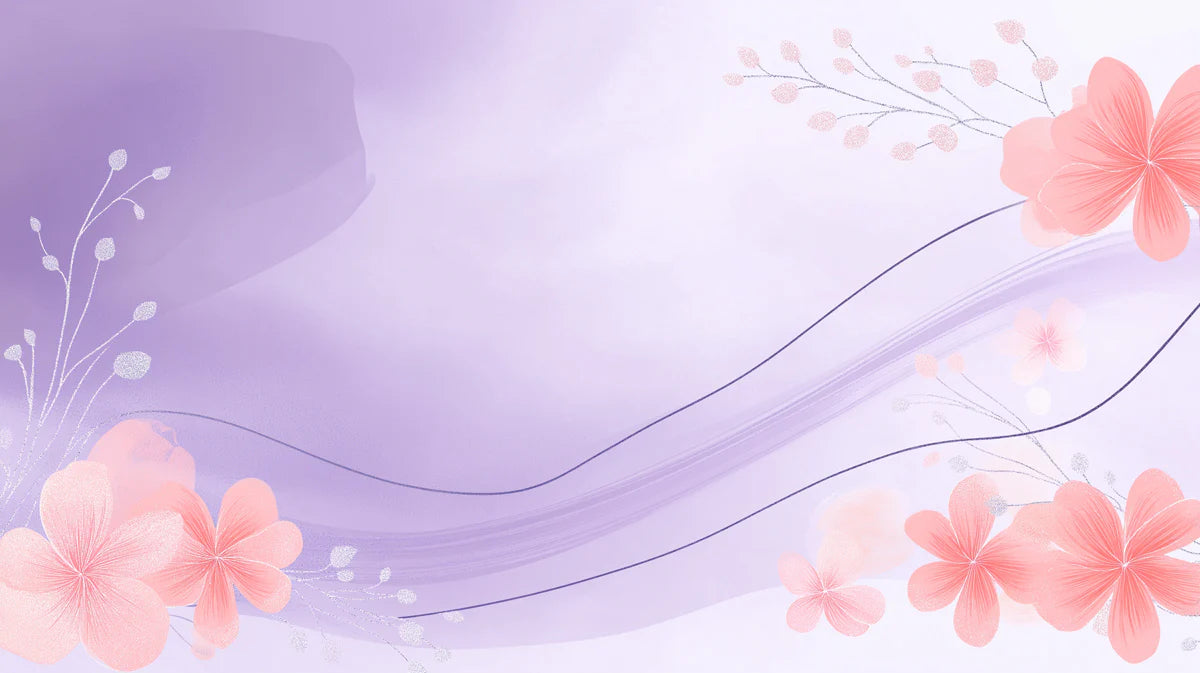 Watercolor Floral Wave Mural Wallpaper — Soft Lavender and Blush Mural Wallpaper - room preview 02