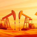 Abstract Desert Pumpjack Mural Wallpaper — Industrial Low-Poly Art Mural Wallpaper - room preview 02