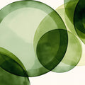 Abstract Overlapping Circles Mural Wallpaper in Green and Yellow Mural Wallpaper - room preview 02
