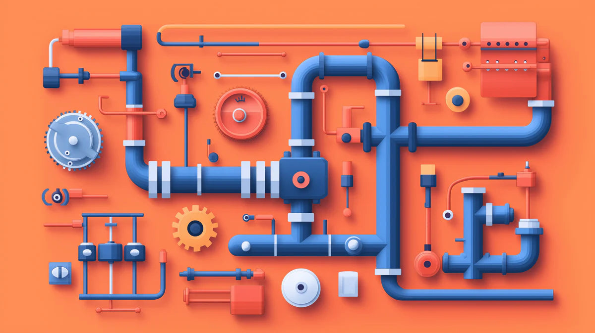 Industrielle Blueprint Wandtapete — Moderne Geometrische Kunst Wandtapete