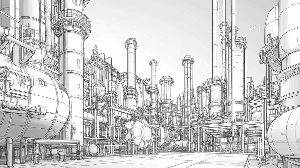 Industrial Blueprint Mural Wallpaper — Modern Architectural Sketch Mural Wallpaper - room preview 02