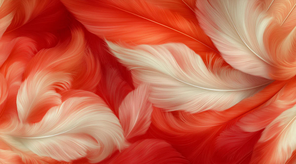 Fiery Feather Abstract Mural Wallpaper — Vibrant Flowing Art Mural Wallpaper - room preview 02
