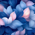 Abstract Petal Layers Mural Wallpaper — Soft Blue and Pink Bloom Mural Wallpaper - room preview 02