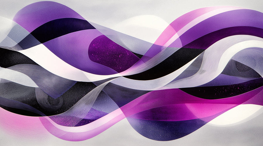 Papier peint mural vague violette abstraite — Papier peint mural d'art moderne dynamique printable artwork