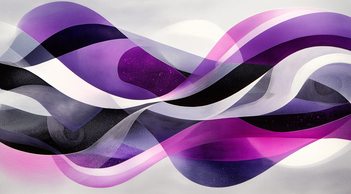 Abstract Violet Wave Mural Wallpaper — Dynamic Modern Art Mural Wallpaper - room preview 02