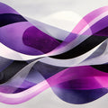 Abstract Violet Wave Mural Wallpaper — Dynamic Modern Art Mural Wallpaper - room preview 02