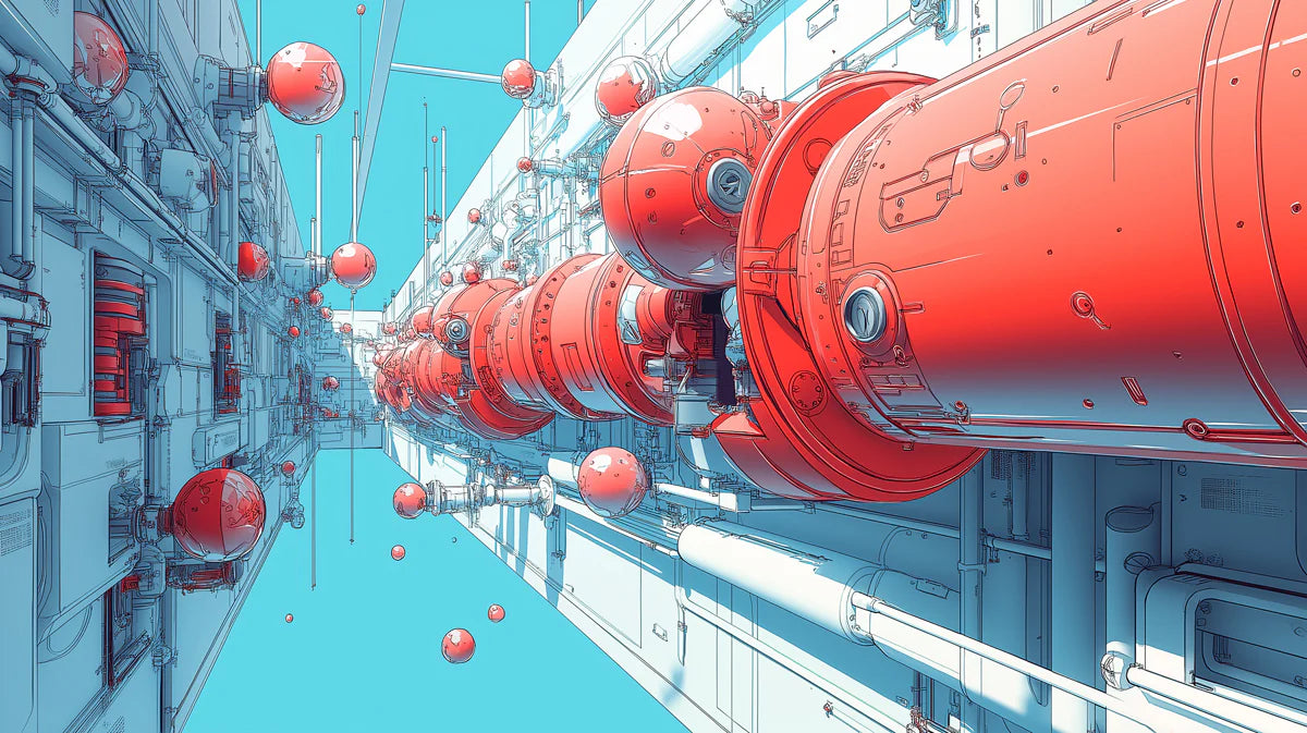 Sci-Fi Pipeline Industrial Mural Wallpaper — Geometric Tech Art Mural Wallpaper - room preview 02