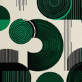 Emerald Geometric Op Art Mural Wallpaper — Mid-Century Modern Motif Mural Wallpaper - room preview 02