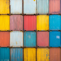 Stacked Industrial Shipping Containers Mural Wallpaper — Urban Grid Mural Wallpaper - room preview 02