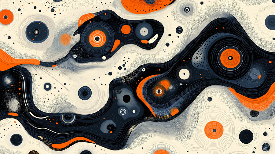 Papier peint mural abstrait à motif organique fluide — Papier peint mural à motif dynamique moderne printable artwork