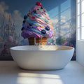 Whimsical Amusement Park Mural Wallpaper with Giant Ice Cream Cone Mural Wallpaper - room preview 02