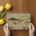 Vintage Shoal of Fish Mural Wallpaper — Artistic Marine Illustration Mural Wallpaper - room preview 02