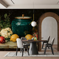Still Life Oil Painting Mural Wallpaper — Classic Art Motif Mural Wallpaper - room preview 02