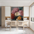 Baroque Floral Chrysanthemum Mural Wallpaper in Soft Pastels Mural Wallpaper - room preview 02