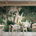 Ethereal Botanical Jungle Mural Wallpaper — Soft Nature Scene Mural Wallpaper - room preview 02