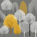 Autumn Grove Mural Wallpaper — Stylized Scandinavian Forest Scene Mural Wallpaper - room preview 02