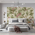 Vintage Botanical Vine Mural Wallpaper — Soft Berry Pattern Mural Wallpaper - room preview 02