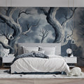 Twisted Winter Forest Mural Wallpaper — Moody Sketch Art Mural Wallpaper - room preview 02