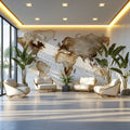 Coffee Stain World Map Mural Wallpaper — Abstract Artistic Design Mural Wallpaper - room preview 02