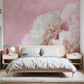 Soft Pink Peony Bloom Mural Wallpaper — Ethereal Floral Design Mural Wallpaper - room preview 02