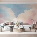 Watercolor Cloud Mural Wallpaper — Pastel Sky Art Mural Wallpaper - room preview 02