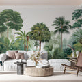 Tropical Palm Forest Mural Wallpaper — Botanical Lush Scene Mural Wallpaper - room preview 02