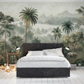 Mist-Covered Tropical Jungle Mural Wallpaper Wildlife Landscape Mural Wallpaper - room preview 02