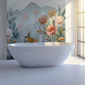 Underwater Garden Mural Wallpaper — Sea Turtle and Floral Scene Mural Wallpaper - room preview 02