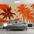 Sun-Drenched Tropical Palm Mural Wallpaper in Terracotta Mural Wallpaper - room preview 02