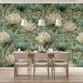 Vintage Floral Mural Wallpaper — Botanical Garden Pattern Mural Wallpaper - room preview 02