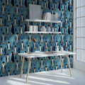 Charming Penguin Parade Mural Wallpaper in Soft Blue Mural Wallpaper - room preview 02