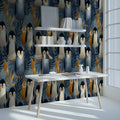 Penguin Family Illustration Mural Wallpaper — Whimsical Nature Scene Mural Wallpaper - room preview 02